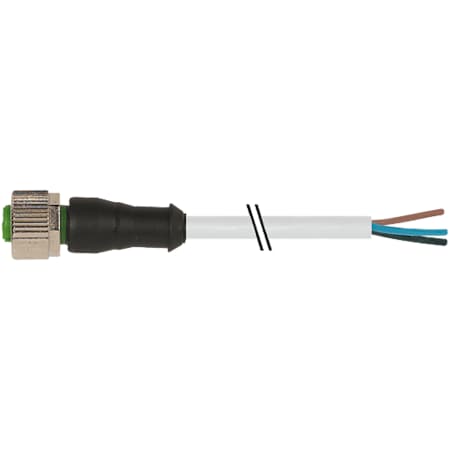 Murrelektronik M12 male 0 Degree / M12 female 90 Degree, TPE 4x22AWG ye UL/CSA, ITC/PLTC 1m 7000-12181-2330300